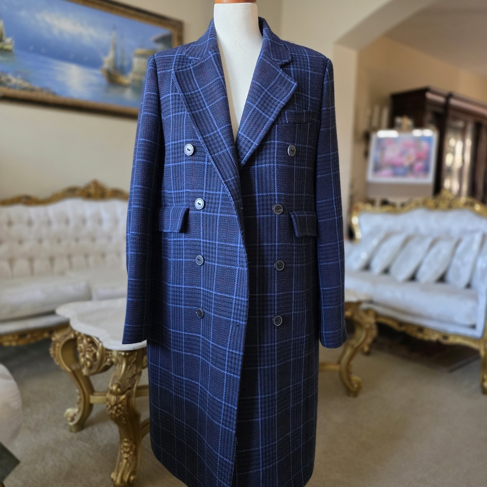 Mango Women's Plaid Double-Breasted Coat